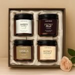 Scented Soy Wax Candles Gift Set with Gift Box | 4 Premium Aromatherapy Candles with Natural Essential Oils