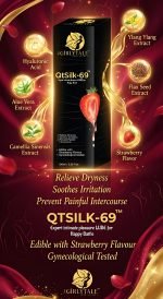 QtSilk-69 Intimate Lubricant Gel – Relieves Dryness & Discomfort | Enhances Intimacy | Strawberry Flavoured | 100 ml